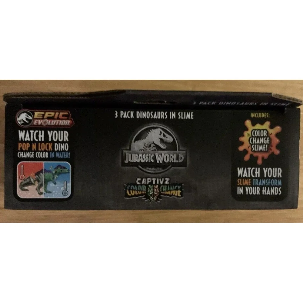 Jurassic World Captive Color Change 3‎ Pack Dinosaurs In Slime, Epic Evolution